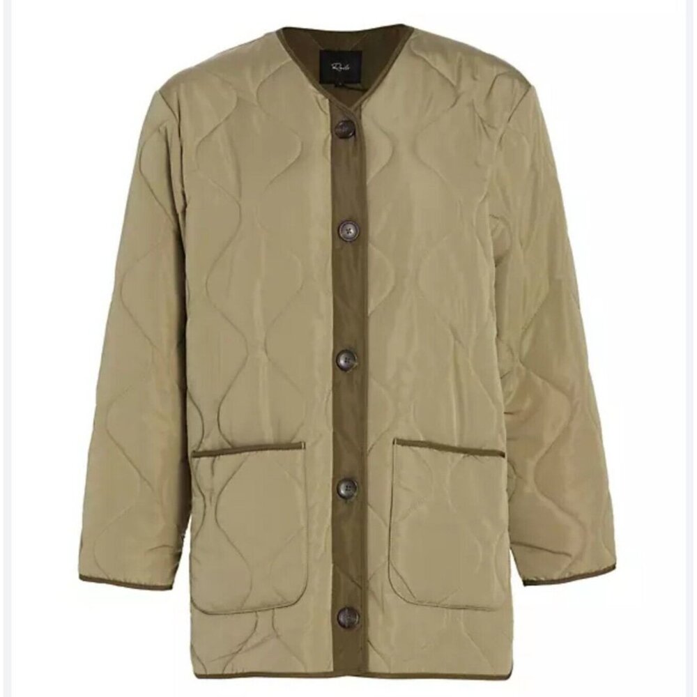 Rails Women's Sage Green Elin Quilted Jacket Button Up Long Sleeve Size XL NWT